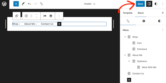 Saving your WordPress dropdown menu Saving your WordPress dropdown menu