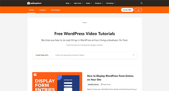 Vídeos da WPBeginner