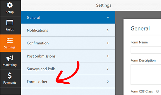 WPForms Form Locker Settings WPForms Form Locker Settings