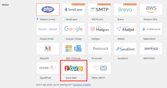 Zoho Mail ca expeditor