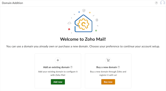 Adăugați un domeniu existent sau cumpărați unul nou