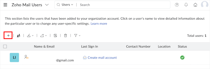 Butonul Adăugare utilizator nou