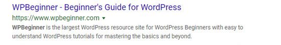 WPBeginner SERP Meta WPBeginner SERP Meta
