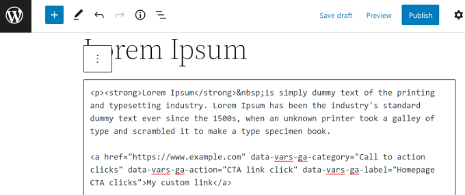Add your custom link in content Add your custom link in content