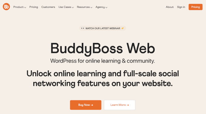 BuddyBoss' homepage BuddyBoss' homepage