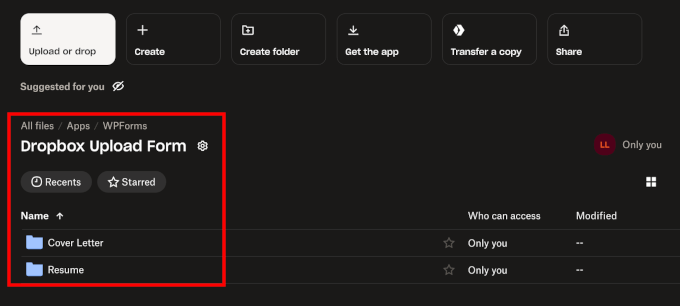 Subfolders created Subfolders created