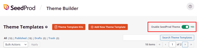 Habilita tu tema de SeedProd