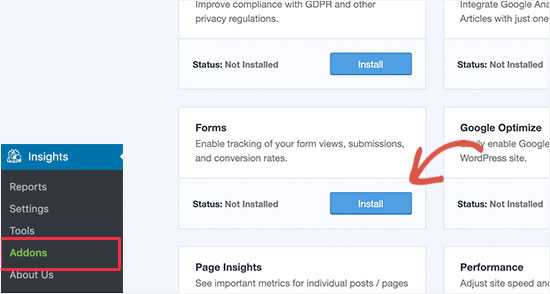 Instalar complemento de formularios Instalar complemento de formularios