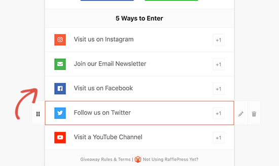 Prioritize actions by moving them up and down Prioritize actions by moving them up and down