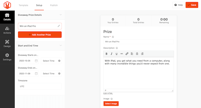 Adding information about your prize to the WooCommerce competition Adding information about your prize to the WooCommerce competition