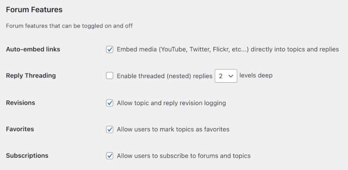 Add remove forum features Add remove forum features