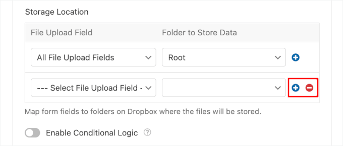 Specifying storage location Specifying storage location