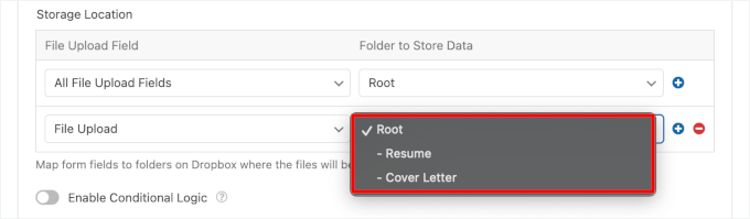 Specifying folders to store data Specifying folders to store data