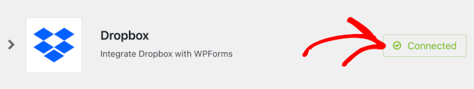 Dropbox account connected Dropbox account connected