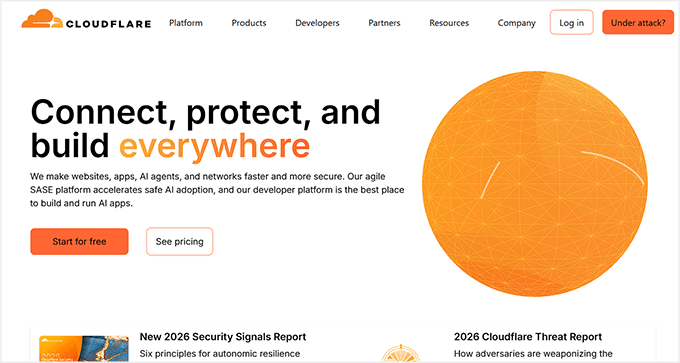 Strona internetowa Cloudflare Strona internetowa Cloudflare