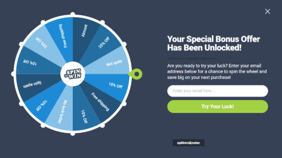 Aperçu du coupon spin to win