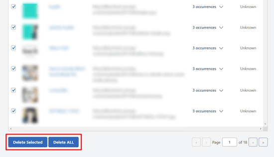 Elimina i file multimediali inutilizzati Elimina i file multimediali inutilizzati