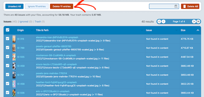 Rimozione di file multimediali non necessari dalla libreria di WordPress Rimozione di file multimediali non necessari dalla libreria di WordPress