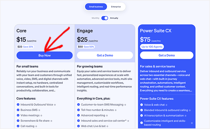 Nextiva prisplaner med bästa erbjudandet tillämpat