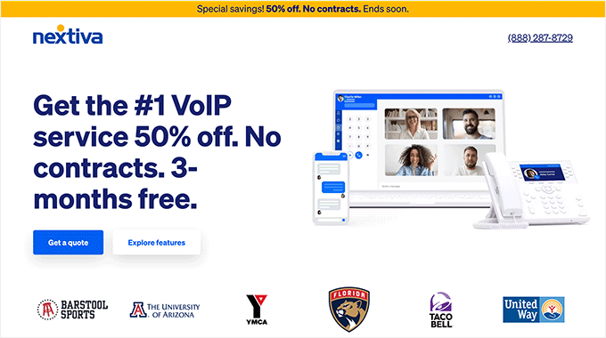 Nextiva-kampanjkoden har tillämpats automatiskt