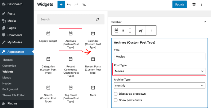 Custom Post Type Archives Widget Custom Post Type Archives Widget