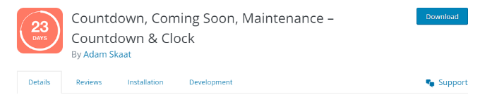 A página do plugin Countdown Builder A página do plugin Countdown Builder