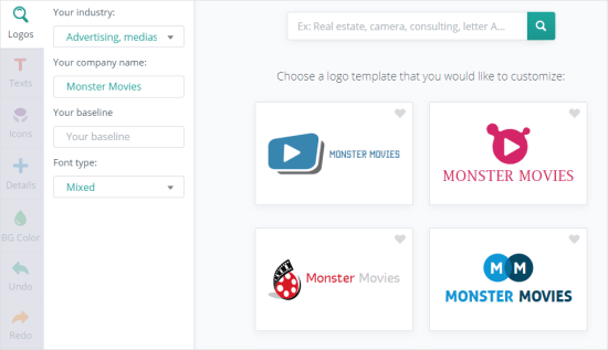 Logos created in Logogenie for Monster Movies