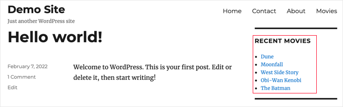 Preview of Recent Custom Post Type Widget Preview of Recent Custom Post Type Widget