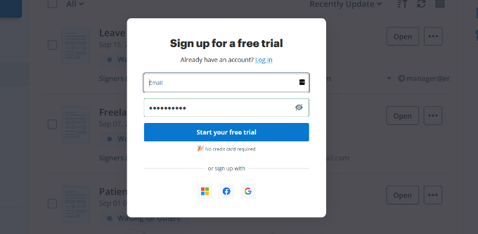 Sign up for a free trial Sign up for a free trial