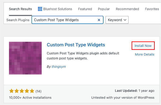 Installation des Custom Post Type-Widgets