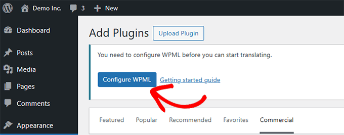 Launch WPML setup wizard Launch WPML setup wizard