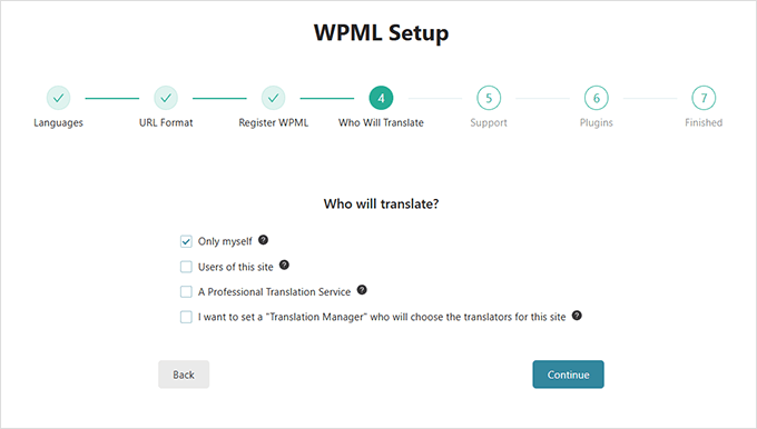 Select translators Select translators