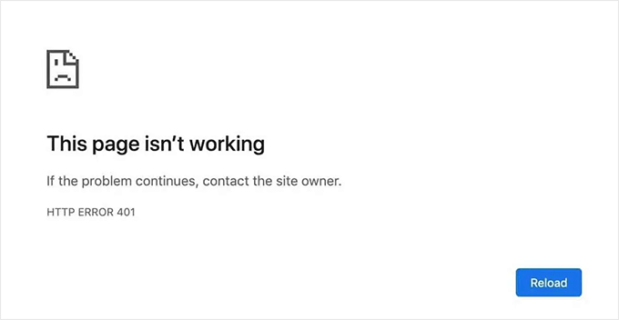 401 error in WordPress