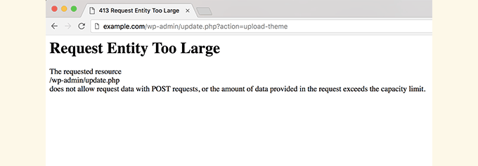  Request Entity Too large Error