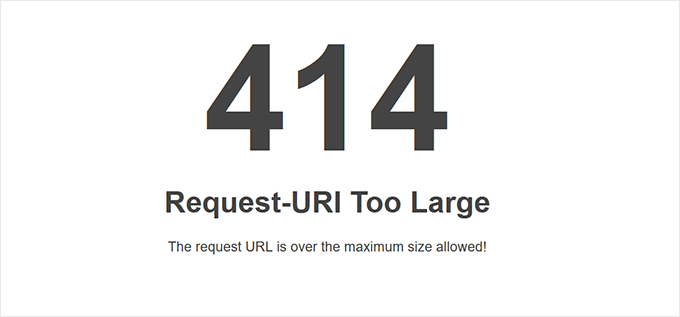 Request URI too long error in WordPress