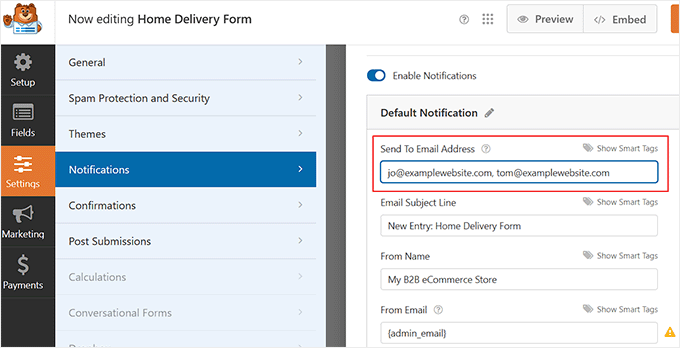 Add email address for notifications Add email address for notifications