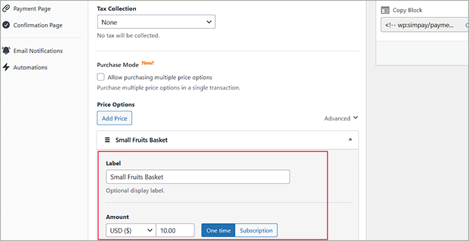 Add a price for the products Add a price for the products