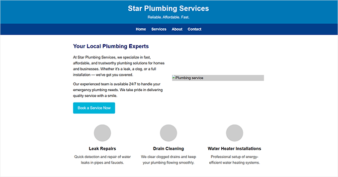 Basic HTML website generated with AI