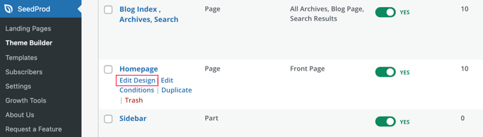 blogpagethemebuildereditdesign Edit the Design of the Home Page Template