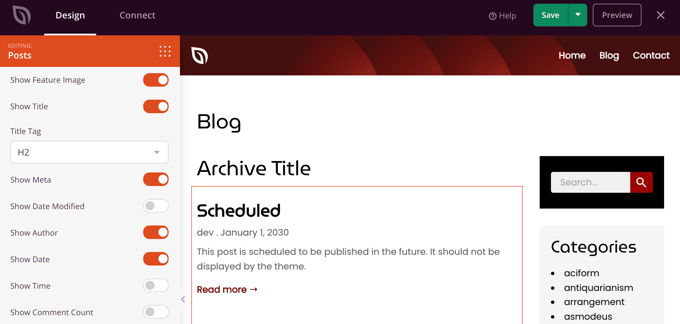 blogpagethemebuilderpostssettings2 SeedProd's Post Block Settings