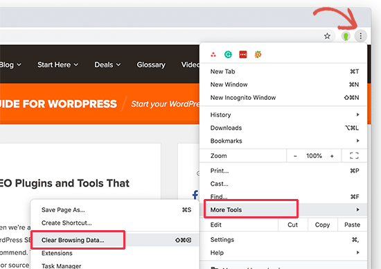 Cancella i dati di navigazione in Google Chrome