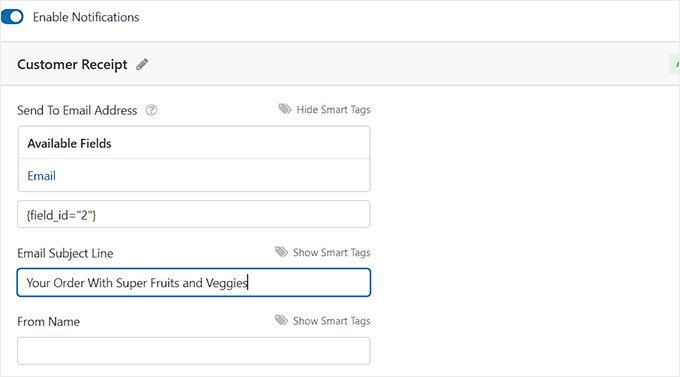 Configure notification setting Configure notification setting