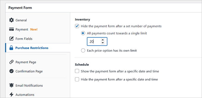 Configure purchase restrictions Configure purchase restrictions