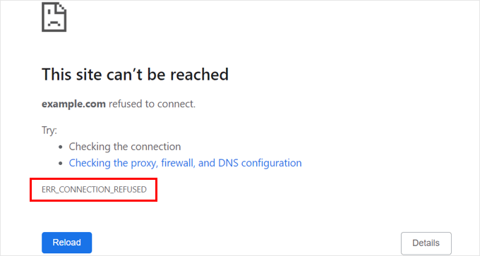 Connection refused error in WordPress