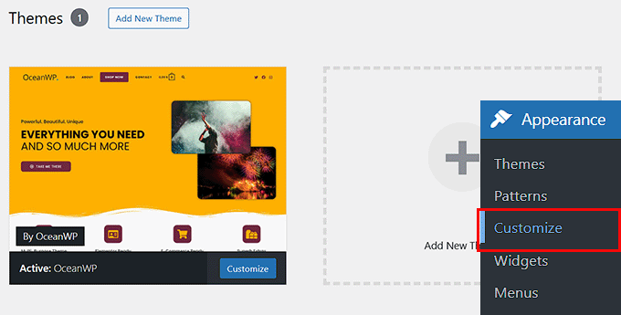The WordPress theme customizer The WordPress theme customizer