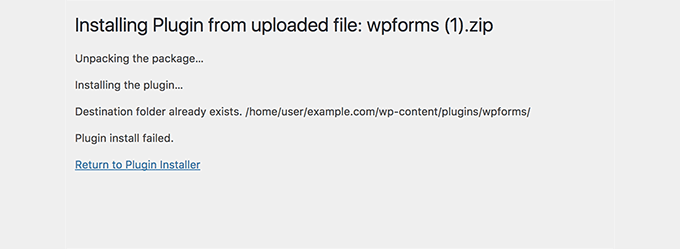Destination folder already exists 