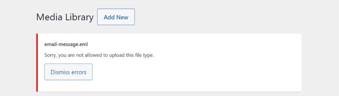 File type not permitted error in WordPress