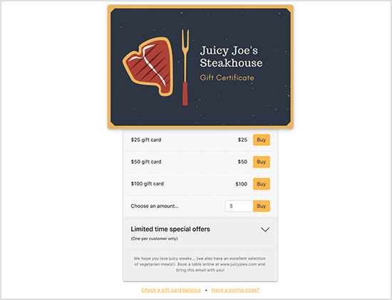 Gift Up Presentkort Demo