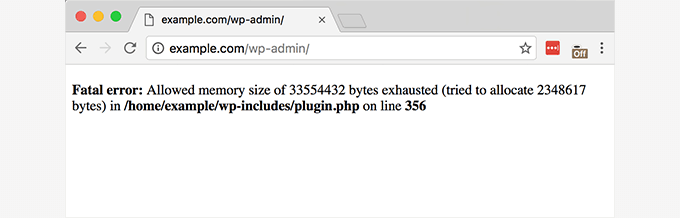 Memory exhausted error in WordPress