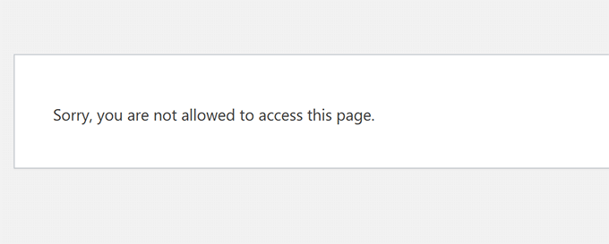 Error: Sorry, you are not allowed to access this page